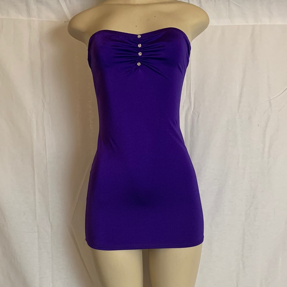 Purple mini dress with ‘rhinestones’